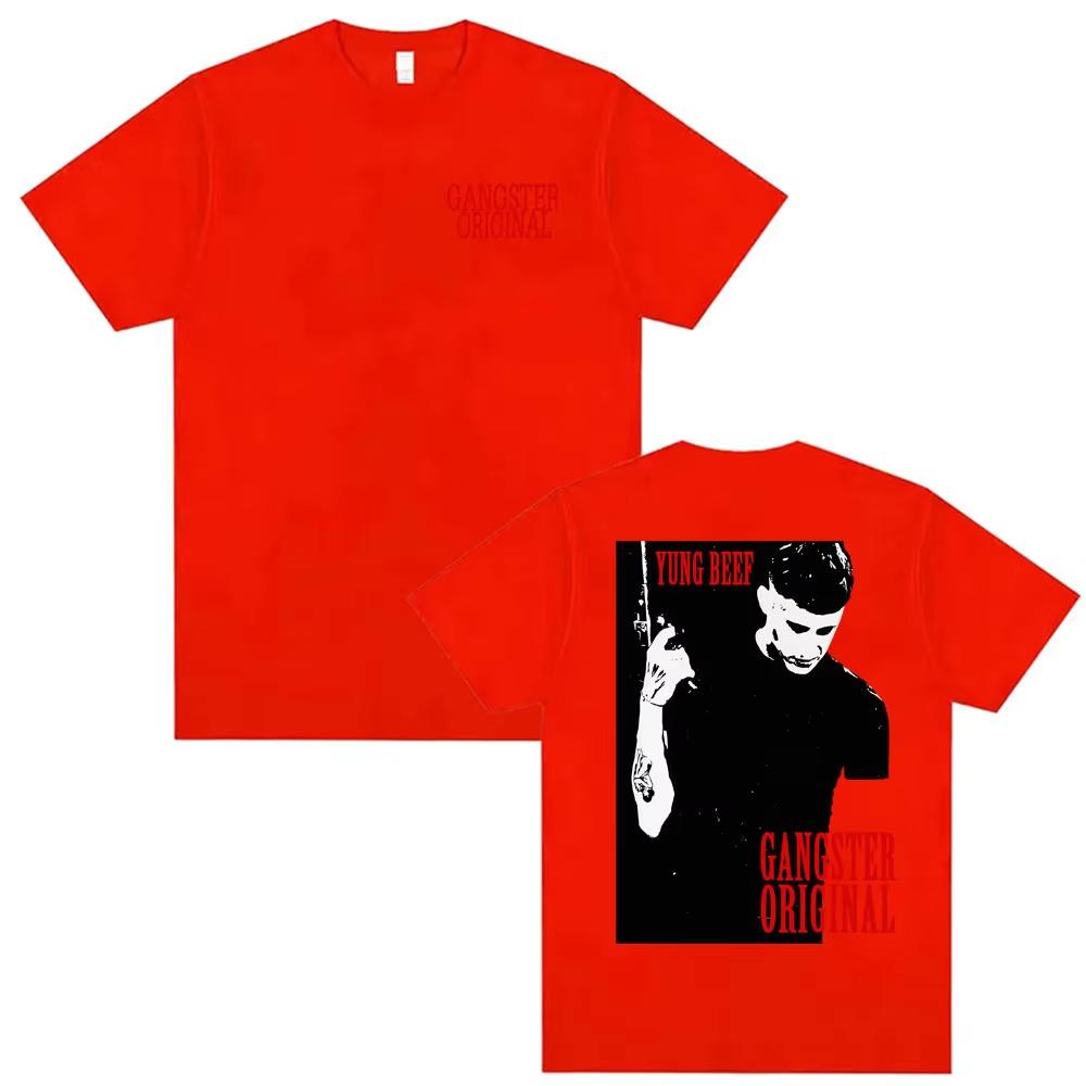 Rapper Yung Beef Ganster Original Merch T-Shirts Herren Kleidung reine Baumwolle Kurzarm Oberteil Harajuku Hip Hop High Street T-Shirt