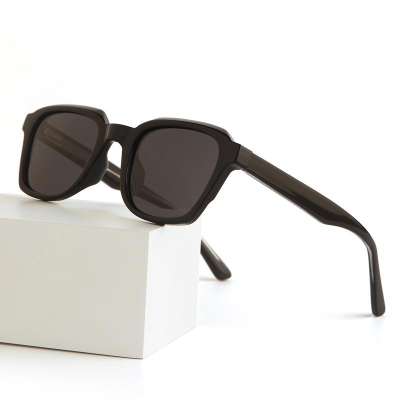 European and American personality trend box pin sunglasses women's high-end sense plain makeup versatile anti-ultraviolet polarized sunglasses