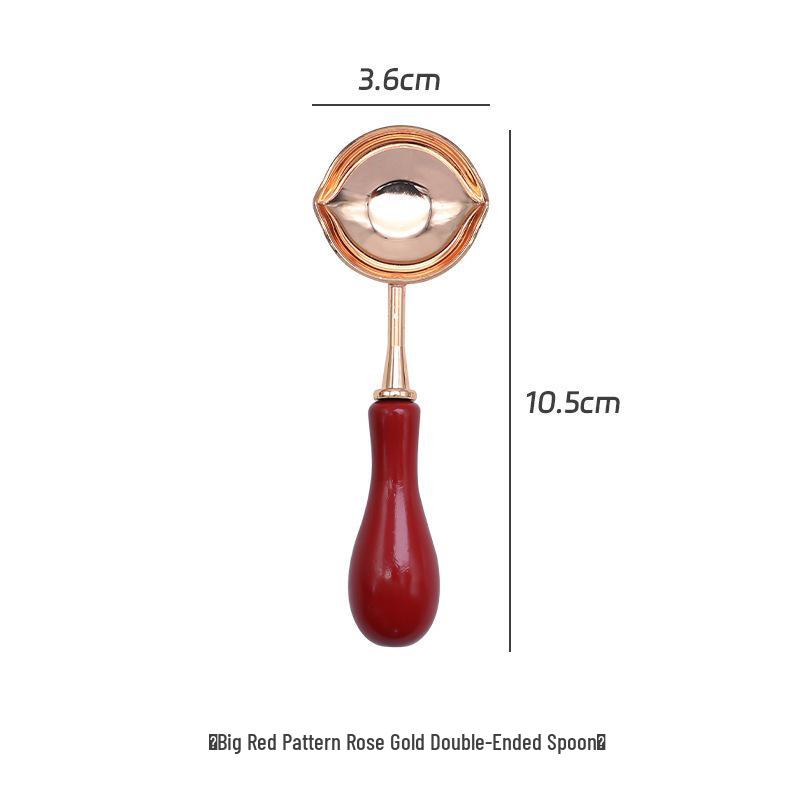 Double-Headed Wax Seal Spoon with Gold & Rose Gold Handles – Wax Melting Accessory for Sealing Stamp.