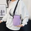 Simple Trendy Macaron Solid Color Shoulder Crossbody Canvas Bag Versatile  Zero Wallet Samll Square Phone Bags For Girls