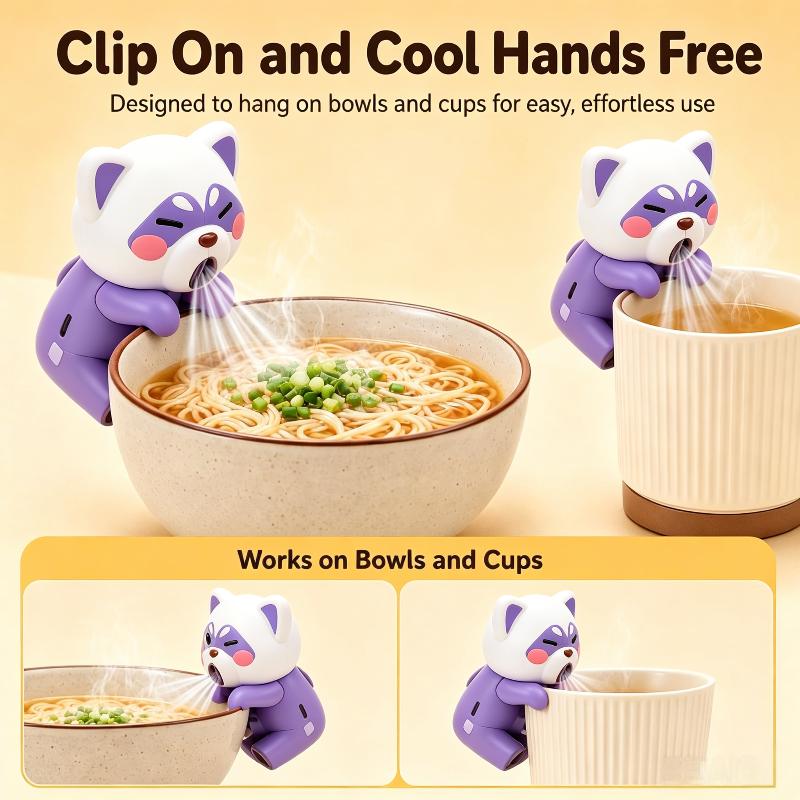 Portable Beverage Cooling Fan For Cup & Bowl Cute Animals Mini Desk Fan For Quick Coffee Soup Cooling Office Home Gadget