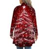Women's Fall And Winter Fashion Casual Print Long Sleeve Mid-Length Cardigan Jacket