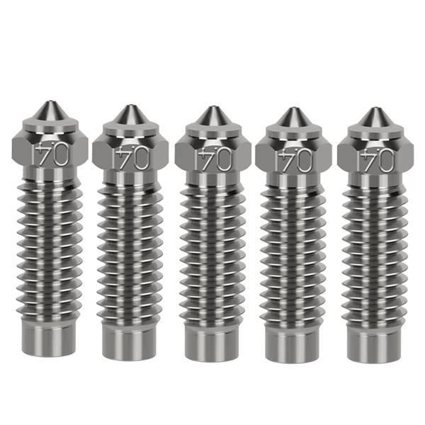 5-Piece 0.4mm Silver Chromium Zirconium Copper Nozzle for Neptune 4Plus/4Max