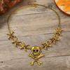 Fantasy Skull Dark Cross Necklace Metal Pendant For Celebrations Festival