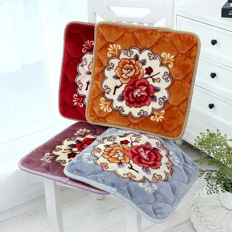 1 ks Podložka na židli Protiskluzová Náhodná barva Teplé podsedáky na židli Zesílená podložka na stoličku Pastýřské květiny 40x40CM Fleece