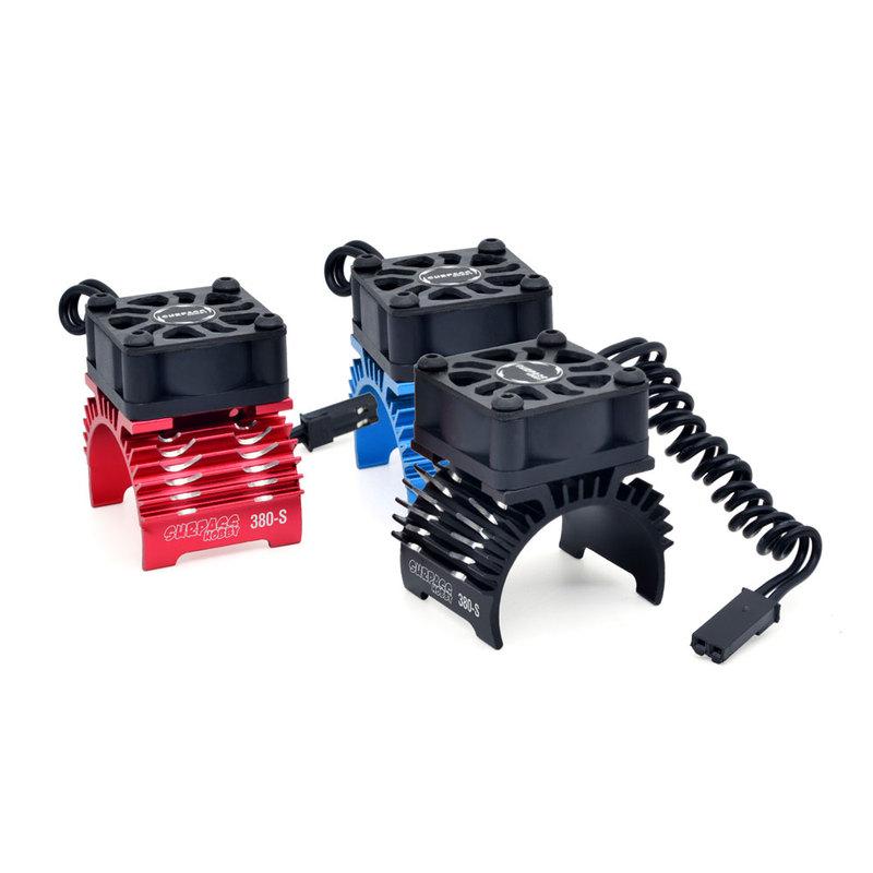 SURPASS HOBBY 28/29mm RC Motor Cooling Fan Metal Heat Sink Holder 8.4V 32000RPM for 1/8 1/10 1/12 RC Car Brushless Motor 380 390