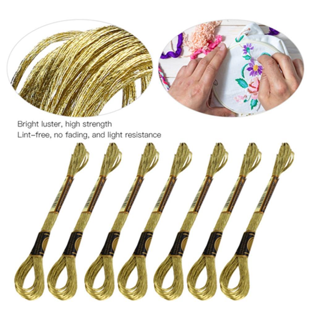 24pcs Glossy Cross-Stitch Thread Braided Metallic Embroidery Thread Clothing Decoration