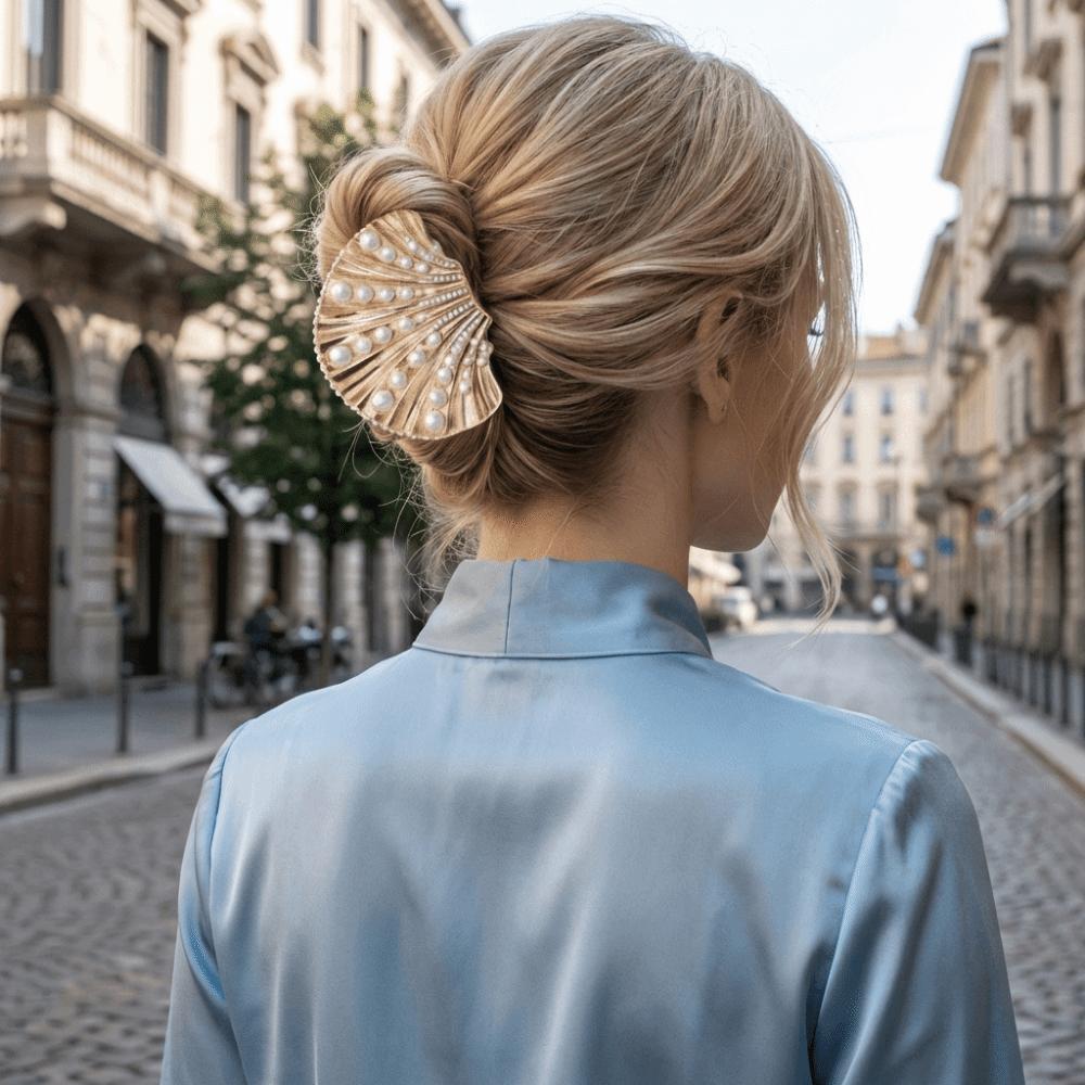 Temperament Ocean Series Women Hair Claw Zinc Alloy Shell Shark Clip Korean Style Ponytail Holder Hair Crab Clip Ladies