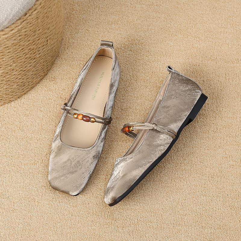 

W712-29 French 2025 summer new height-increasing Mary Jane shoes women s retro versatile casual single shoes Korean version women s 40 хаки