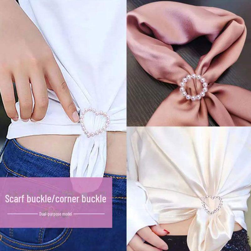 Multifunktionale Kleider-Eckknotenschnalle zum Kürzen und Binden von Sommer-T-Shirts.