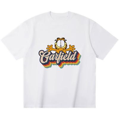 Retro Style Garfield Trendy T-Shirt! American Vintage Loose-Fitting Short Sleeve, Unisex, Oversize Couple Tee