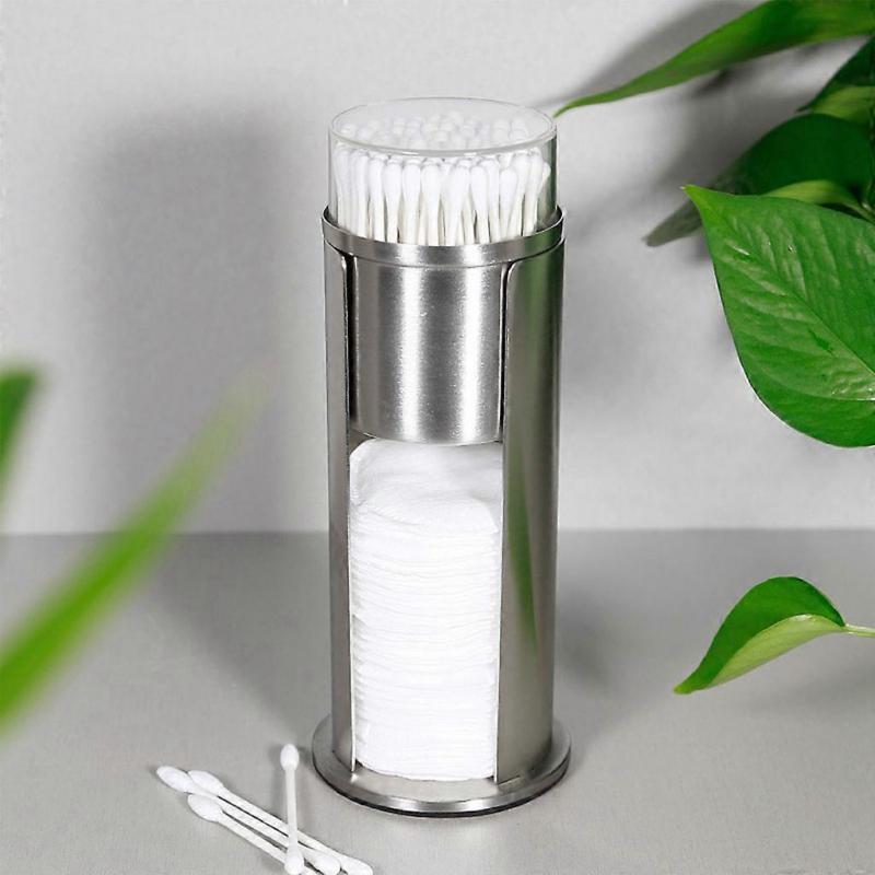 Stainless Steel Cotton Swab Storage Box Detachable Dustproof Cotton Pad Container With Cover Cosmetic Storage Case Make