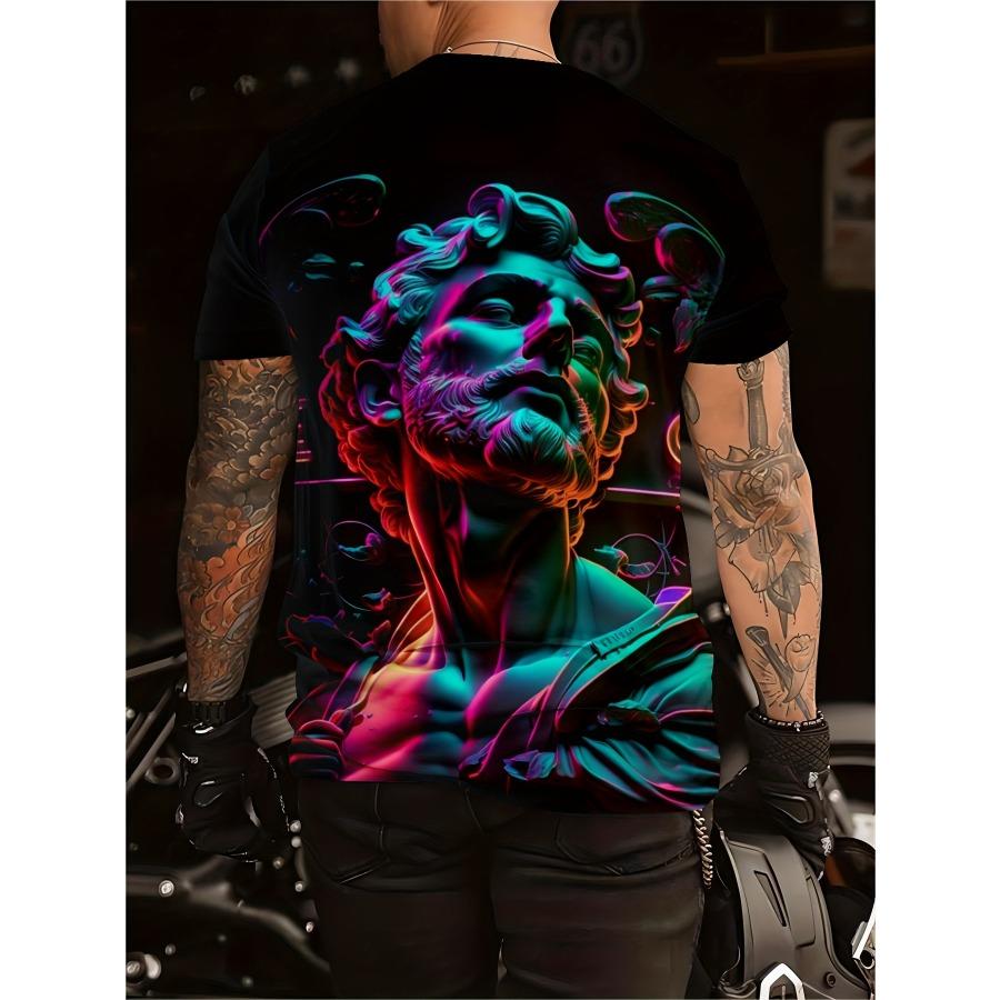 Short Sleeve Plus Size Summer Tee Men Outfit Man Print T Shirts Mens Casual Sportwear T Shirt Male