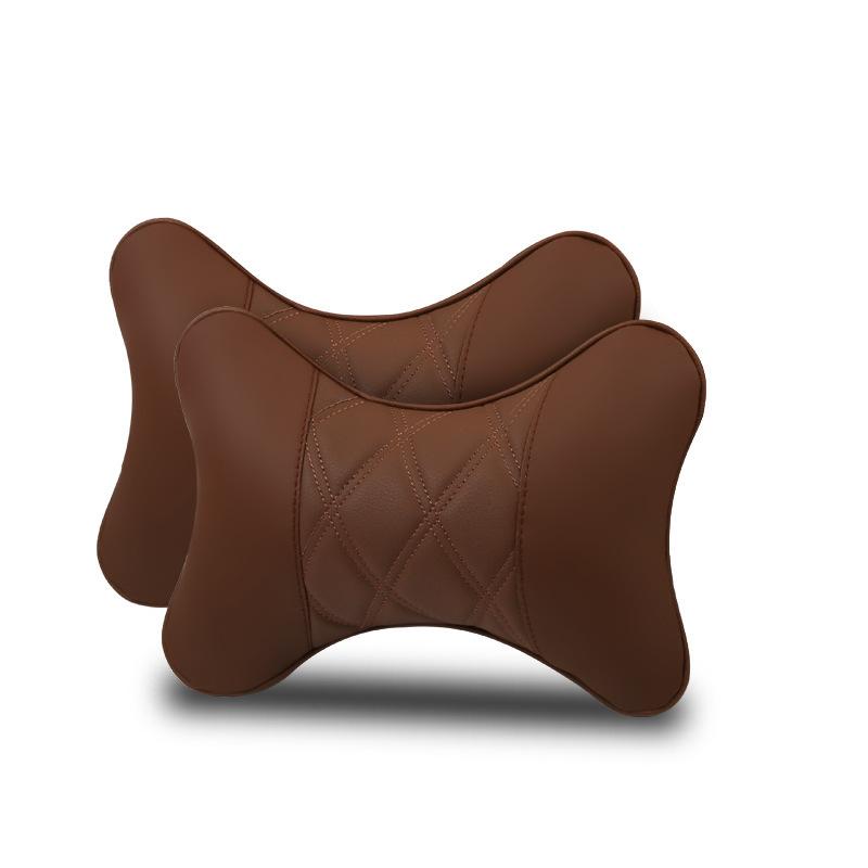 

2 шт. автомобильные подушки для шеи с обеих сторон, подголовник из искусственной кожи для облегчения головной боли, заполненная волокном автомобильная подушка, подходит для Honda Toyota