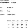 ThiSiSneverthat Striped Knit L S Top Navy