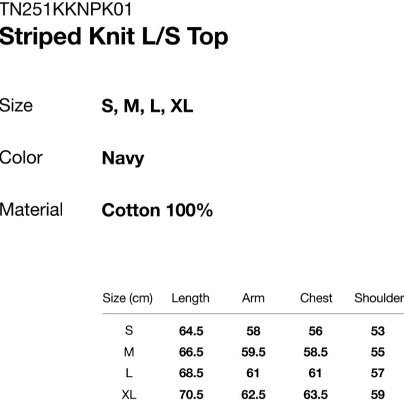 ThiSiSneverthat Striped Knit L S Top Navy
