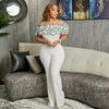 Damen Herbst/Winter 2025 Revers Langarm Top & Weitbeinige Hose Set