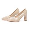 6-Sexy einfarbige spitze dicke Absätze High Heels Damen wasserdichte Tisch Brautschuh l professionelle Arbeit einzelne Schuhe Damen