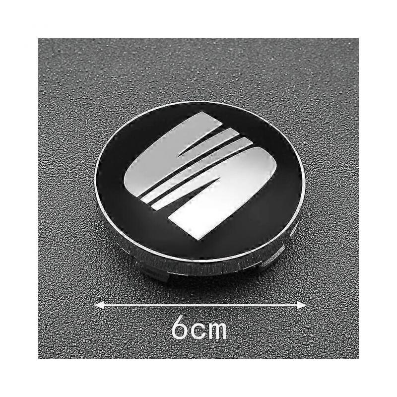 4 Pack 60mm Car Wheel Center Hub Cap Rim Cover Logo Sticker Accessories for Seat Ibiza 6j 6l Fr Atca Altea Xl Leon 2 Leon