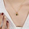 Elegant Black Zircon Oval Pendant Necklace - Gold-Plated Versatile Clavicle Chain for Women