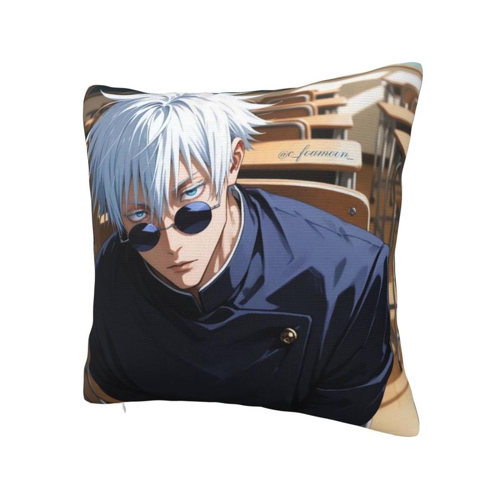 Gojo Satoru Jujutsu Kaisen Pillow Case Kawaii Pillow Cover Square Pattern Cushion Cover Pillowcases For Wedding Party Home Decor