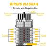 12-Way Blade Fuse Box Block LED Holder Indicator 12V 32V Auto Marine Waterproof