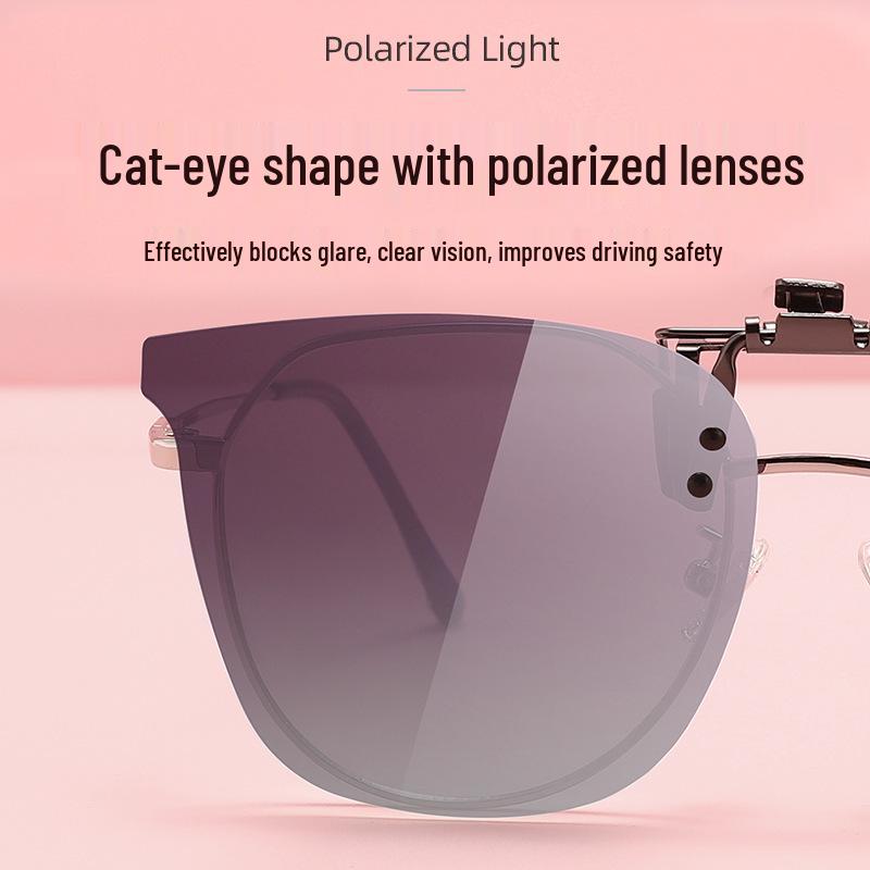 Stylish Polarized Clip-on Sunglasses for Driving and Fishing - Ultra-light Flip-up Design for Myopia