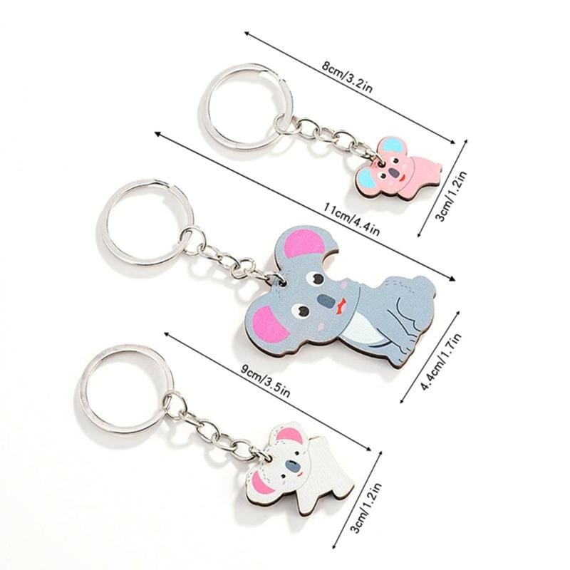 3 Pieces Matching Keychains Puzzle Keychain Set Stylish Keyrings Set Lovely Gift for Girlfriend Boyfriend Animal Lovers