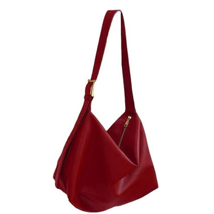 Pu Tote Bag For Women With Inner Zipper Pockets And Spacious Waterdrop Shape For Daily Use