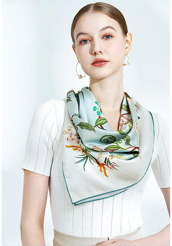 Versatile Double-Sided 100% Mulberry Silk Scarf, 16 Momme Twill, Luxury Style for Autumn/Winter
