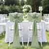 16Pcs Sage Green Wedding Chair Sashes  Chair Bow Designed Decorative Chair Sashes for Wedding Reception Party Hotel Decoration