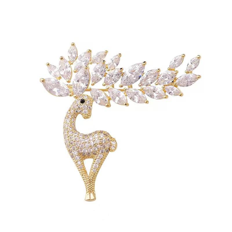 Matte Gold Pearl Wheat Ear Corsage Brooch for Women - High-End Versatile Pin with Anti-Exposure Design