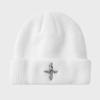 4 Symbol Pendant Beanie - White