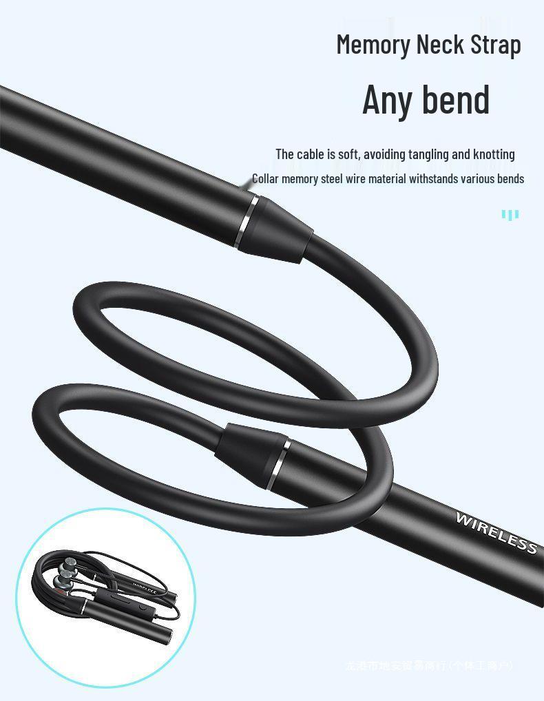 Ultra-Long Standby 5.1 Bluetooth Neckband Headphones with Card Slot & Heavy Bass, Compatible with Huawei, OPPO, Vivo, Apple.