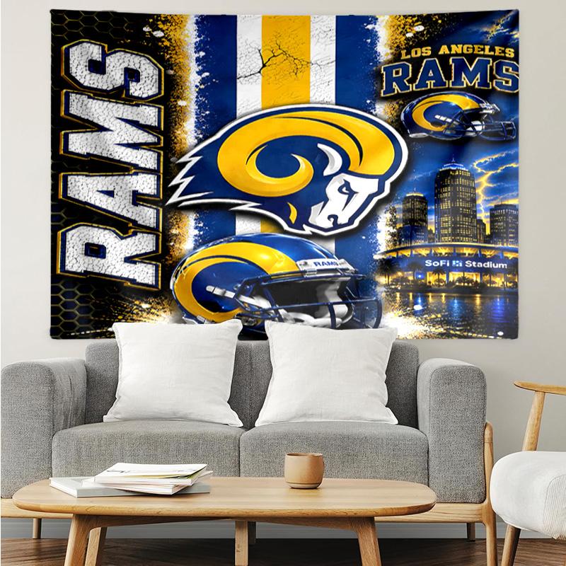 Los Angeles Rams logo Tapestry for Bedroom Aesthetic Classroom Tapestries Wall Hanging for Living Room Dorm Office,Ideal Creative Gift