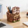 Creative Owl Resin Flowerpot Small Tree Stump Shaped S ucculent Plant Container With Welcome Sign Mushroom Decoration