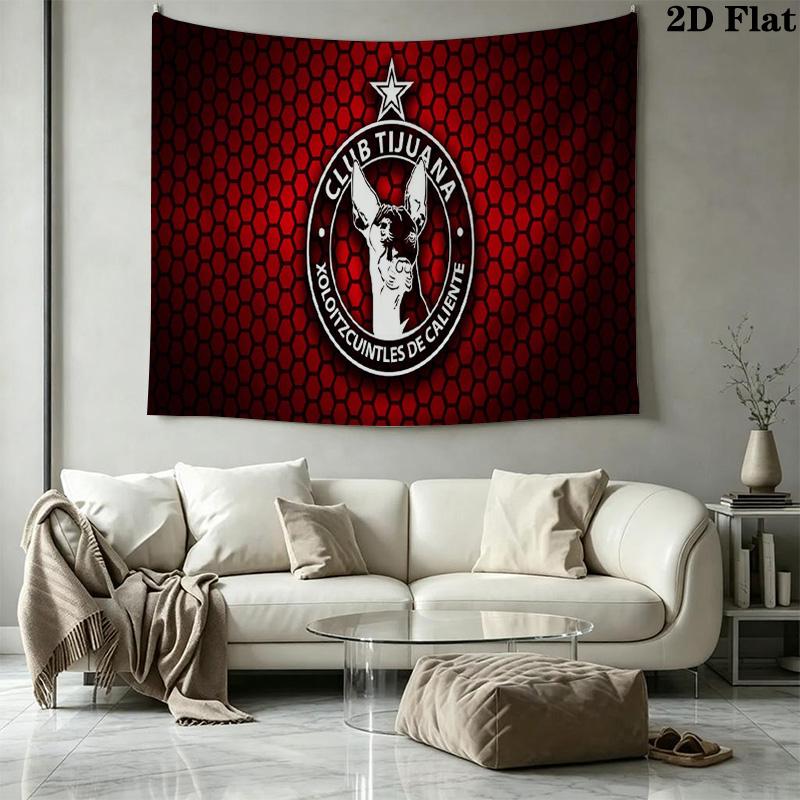 Club Tijuana Logo Wall Tapestry Aesthetic Wall Hanging Printed Fabric Blanket Decorative Tapestries for Bedroom Living Room Home Decor