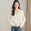 Women's Thick 100% Lambswool Stand-Up Collar Cardigan