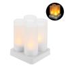 4 PCS Rechargeable Flameless Candles Realistic Flickering Yellow LED Cordless Tealight Candles with Frosted Cups Charging Base Electric Candle Lights
