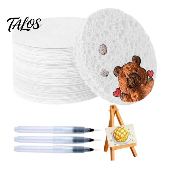 Sketch And Color Water Activation Kit Magic Foam Texture Painting DIY 3D Art with Mess-Free Brush Pens Puffy Popcorn Drawing Canvas Sponge Craft