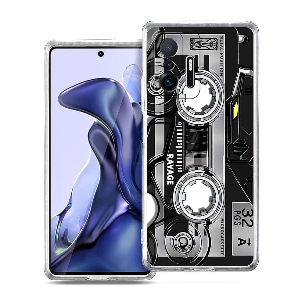 Transparent Phone Case for Xiaomi Mi 14 13 12 11 Ultra 13T 12T 11T Poco X3 NFC F3 F6 Pro 5G Soft TPU Retro Radio Graphic Pattern