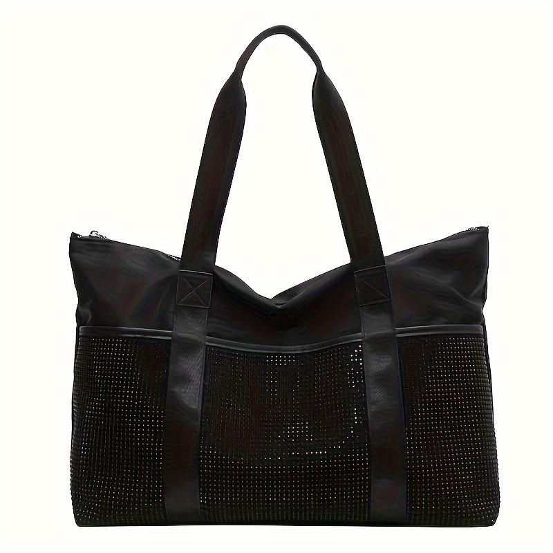 

1 шт. Дорожная сумка большой емкости в стиле ретро, ​​легкая ручная сумка для фитнеса, подходит для деловой поездки, ежедневного использования, фитнеса чёрный