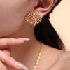 Devil's Eye Zircon Jewelry Set: Micro-Paved Titanium Steel Necklace, Bracelet & Earrings