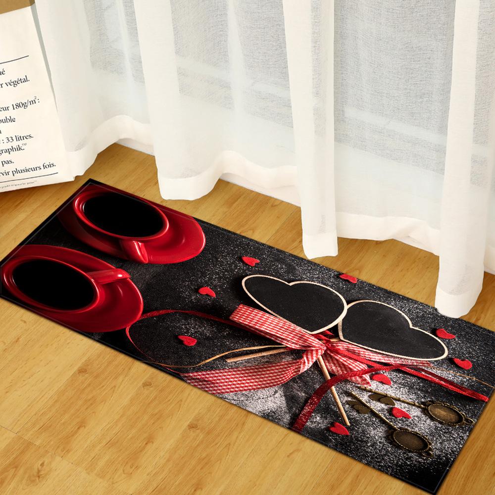 Valentine'S Day Rose Romantic Floor Mat Door Mat Kitchen Mat