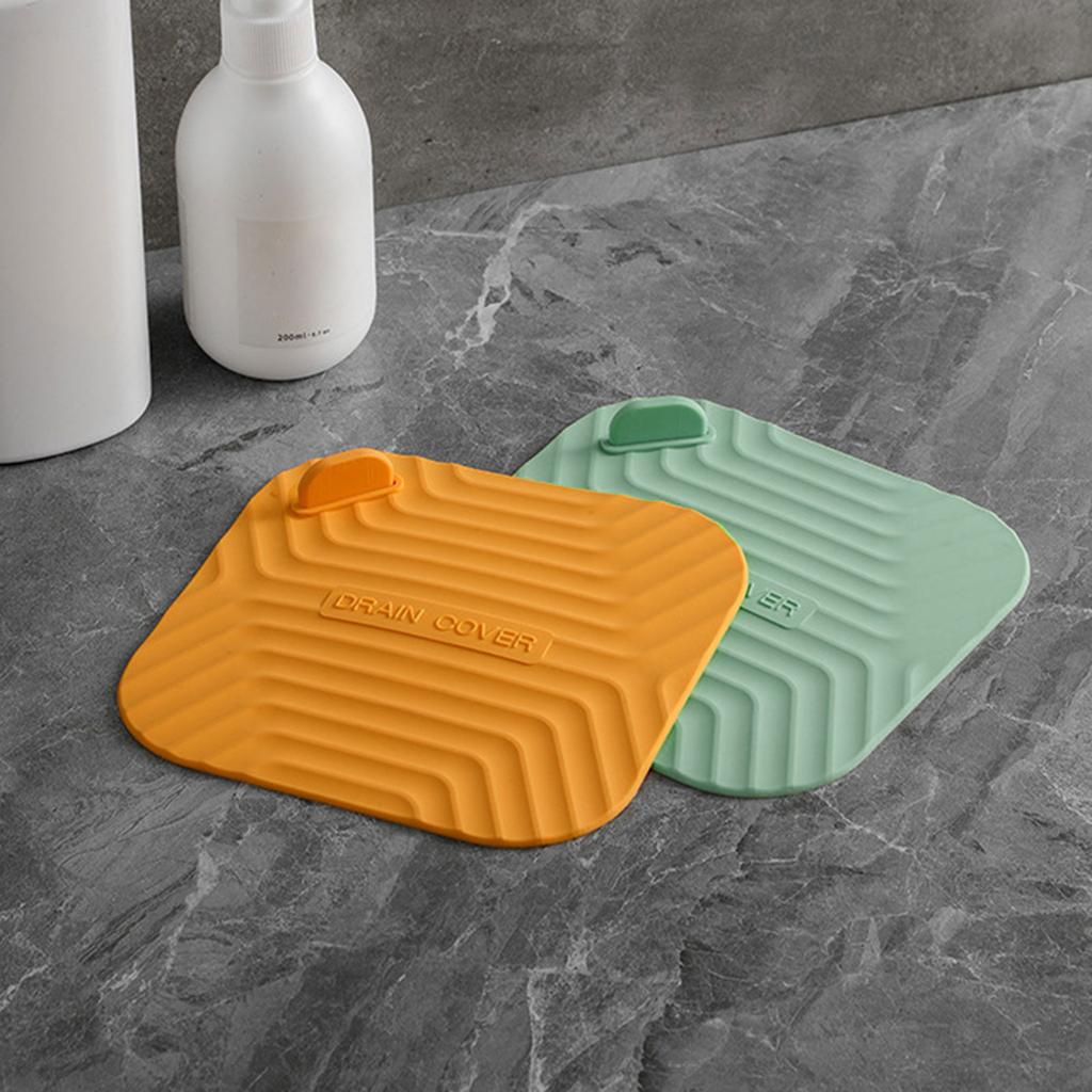 Kitchen Sink Drain Stopper Square Silicone Floor Drain Cover with Handle for Sinks and Floor Drains Universal Easy Use