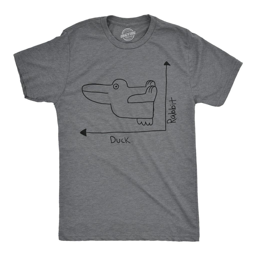 Mens Funny T Shirts Duck Rabbit Graph Sarcastic Graphic Novelty Tee for Men