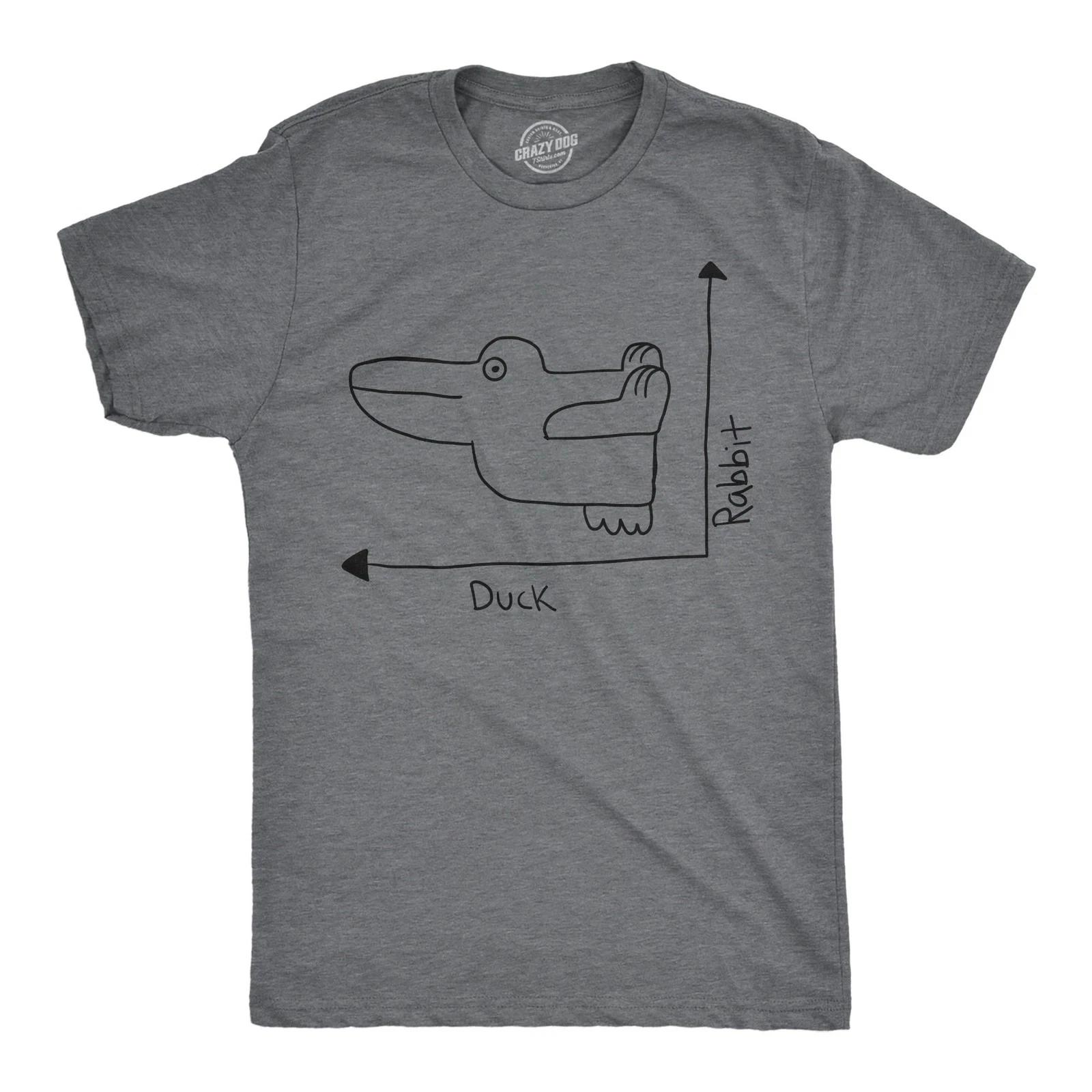 Mens Funny T Shirts Duck Rabbit Graph Sarcastic Graphic Novelty Tee for Men 3XL