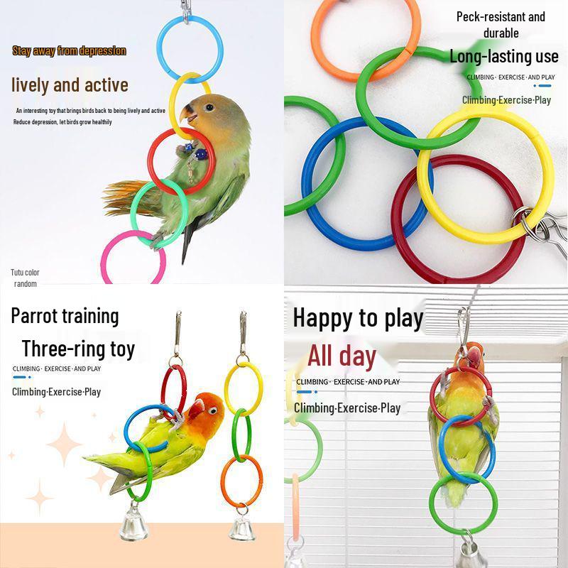 Parrot Entertainment Toy: Hanging Ring, Climbing, Chewable - Ideal for Relieving Boredom, with Free Shipping for New Customers