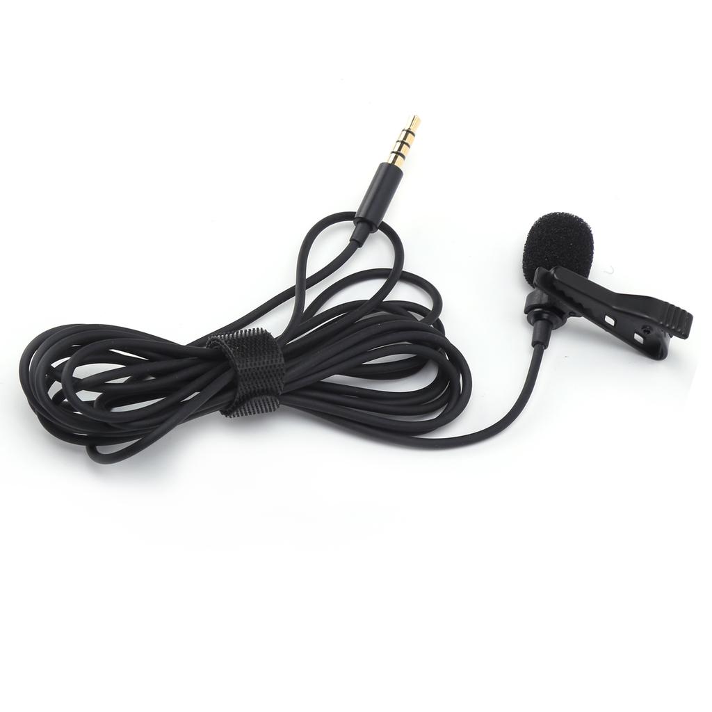 Wired Lavalier Microphone Clip On Lapel Lav Mic Mini Portable NoiseReducing for Broadcasting