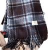 Haze Blue Checkered Scarf Korean Style High End Versatile Student Long Style Couple Warm Shawl and Scarf